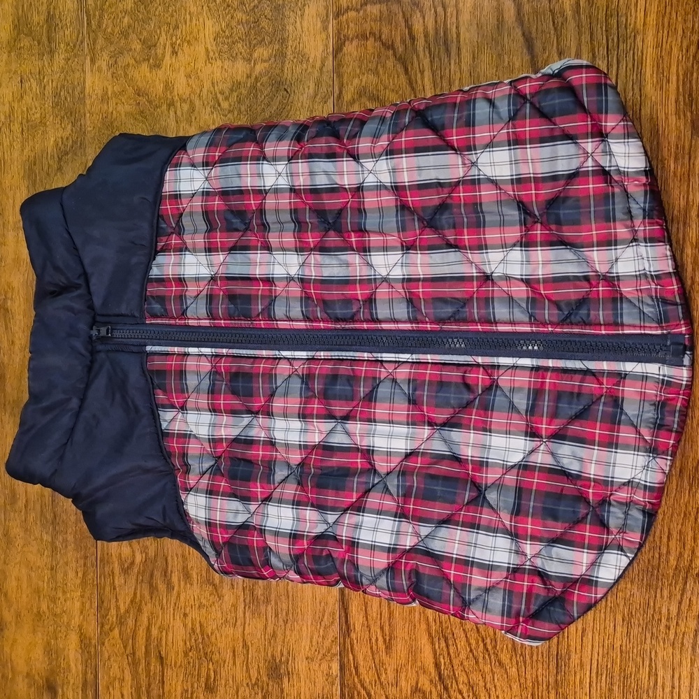 LIVE LOVE BARK Quilted Plaid Dog Coat